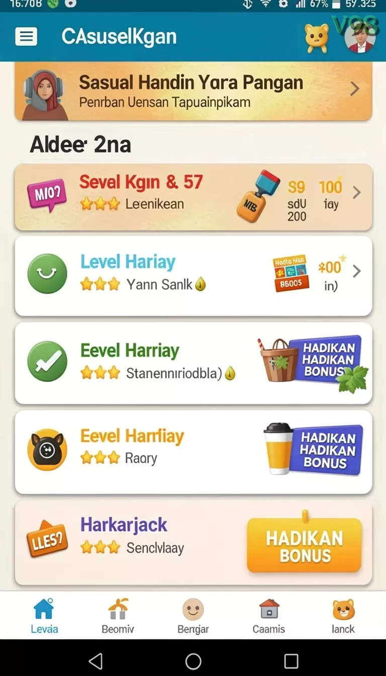 Cuplikan layar MANTRA88 — menu navigasi